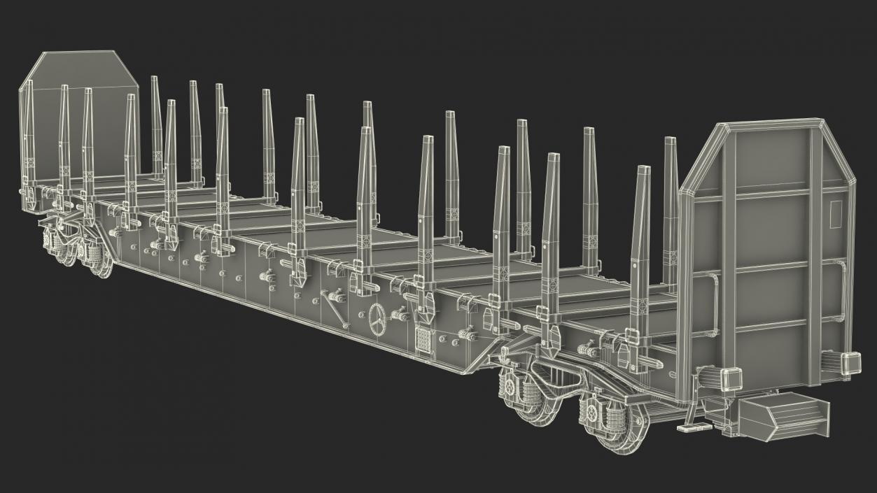 Stake Wagon Loaded with Oshkosh Military Vehicles 3D model