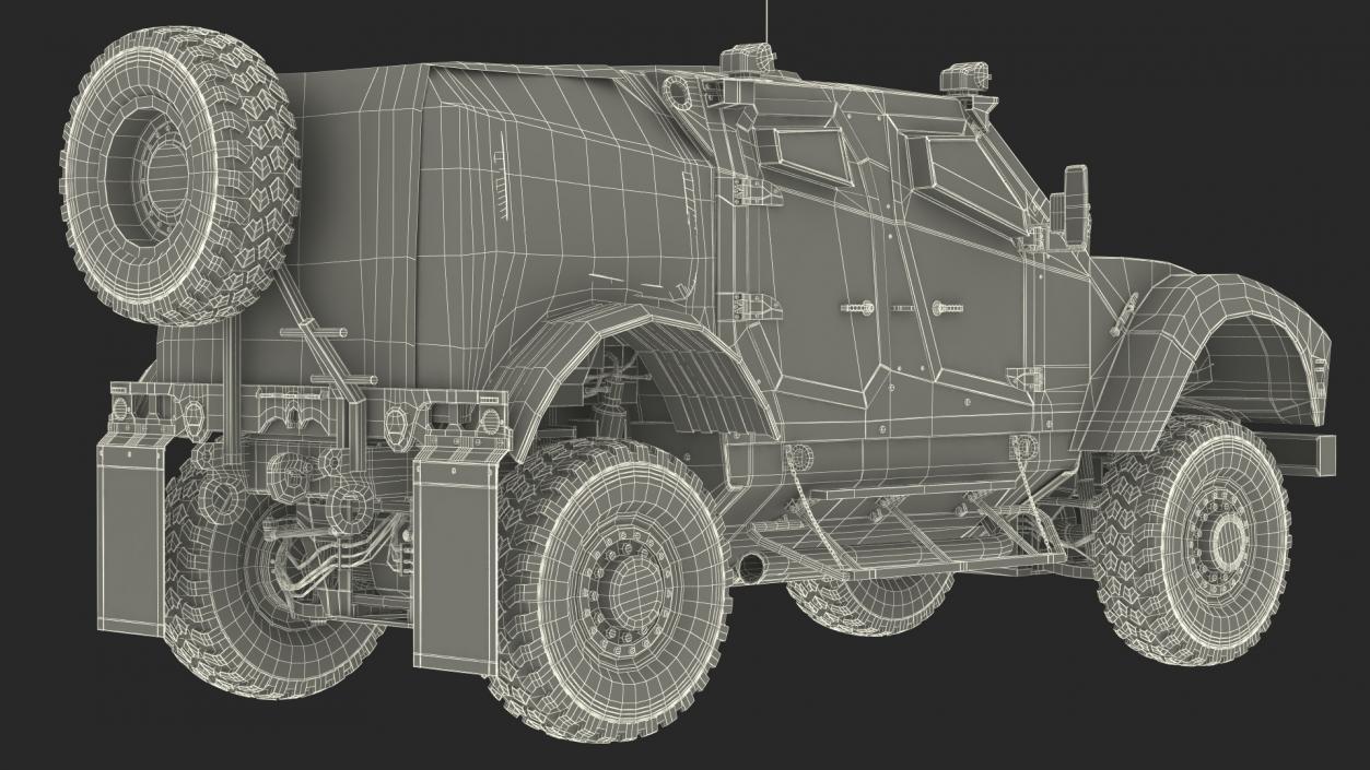 Stake Wagon Loaded with Oshkosh Military Vehicles 3D model