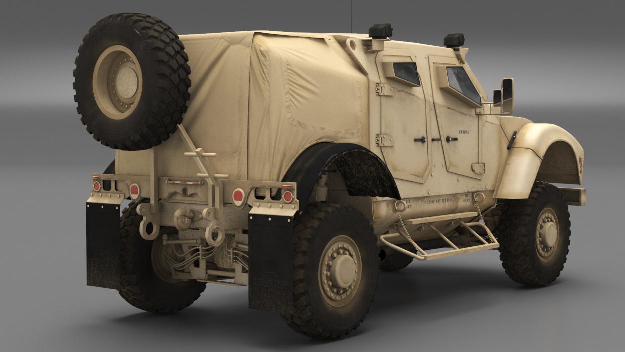 Stake Wagon Loaded with Oshkosh Military Vehicles 3D model