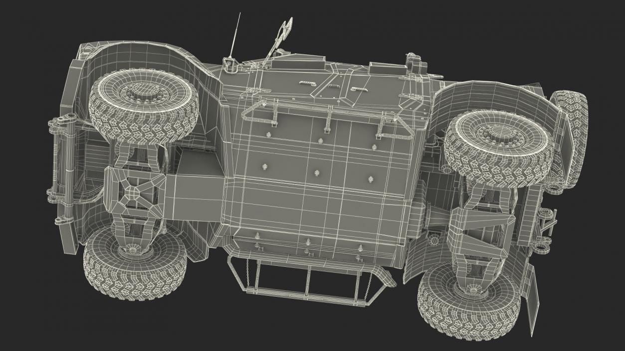 Stake Wagon Loaded with Oshkosh Military Vehicles 3D model