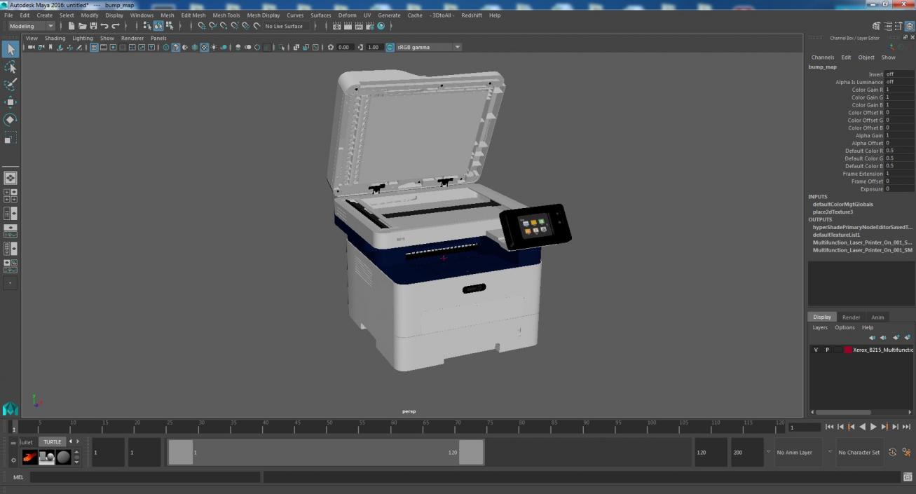 3D Xerox B215 Multifunction Laser Printer Open model