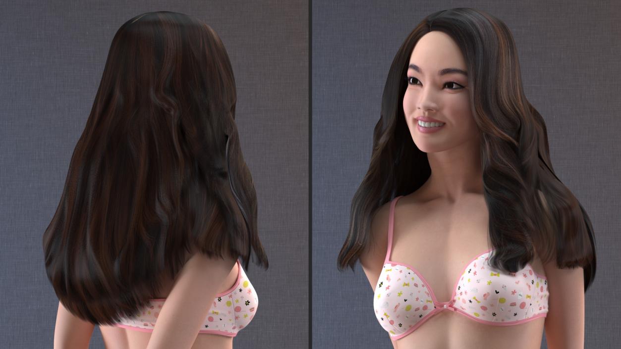 Asian Women in Lingerie Collection 3D model