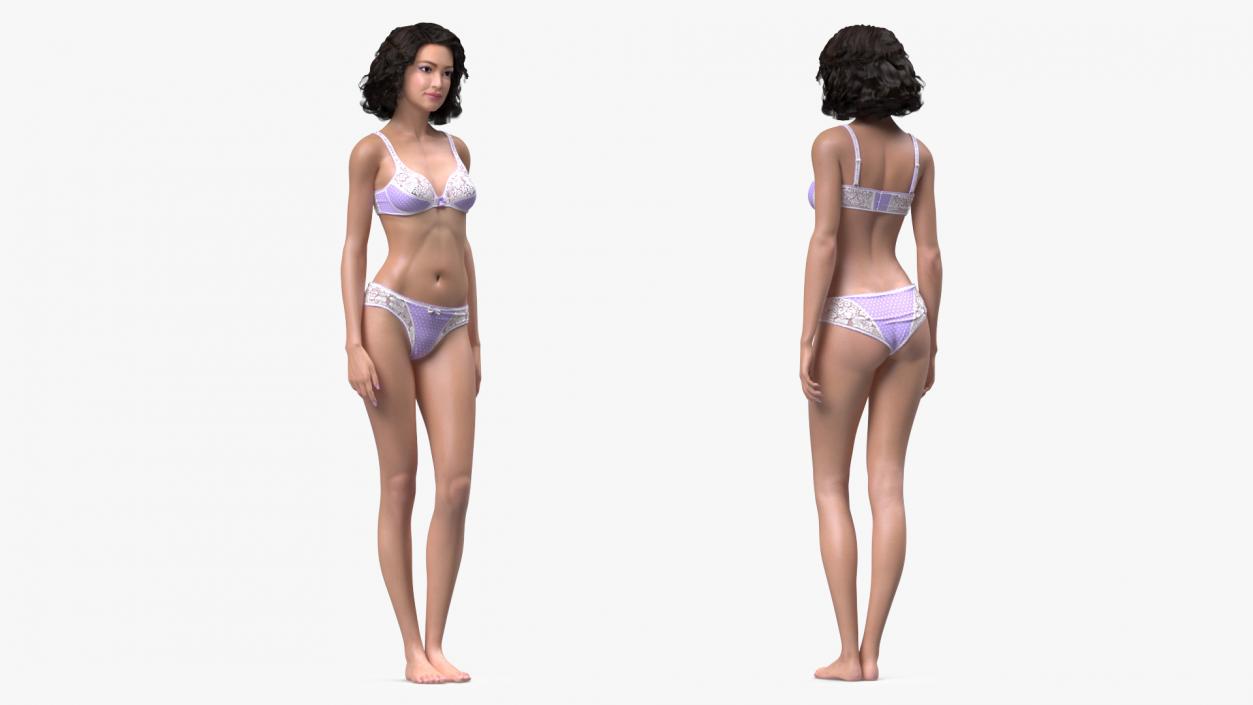 Asian Women in Lingerie Collection 3D model