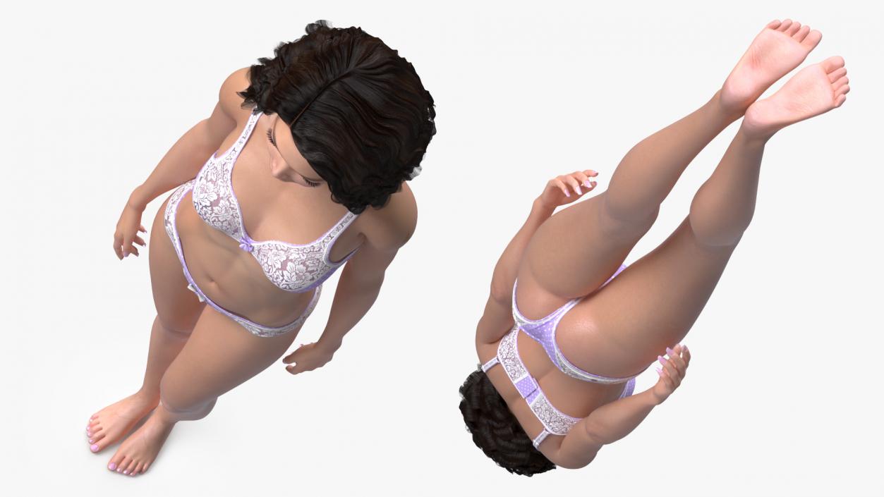 Asian Women in Lingerie Collection 3D model