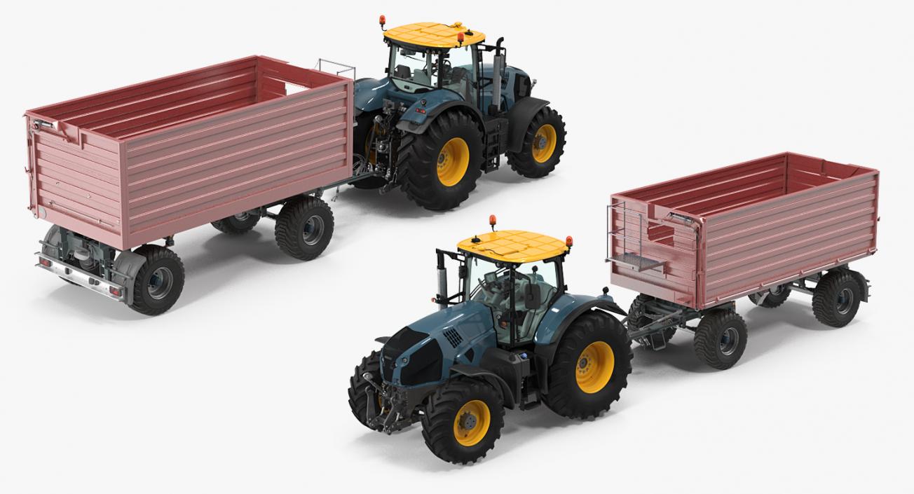 Tractor with Dump Trailer New 3D model