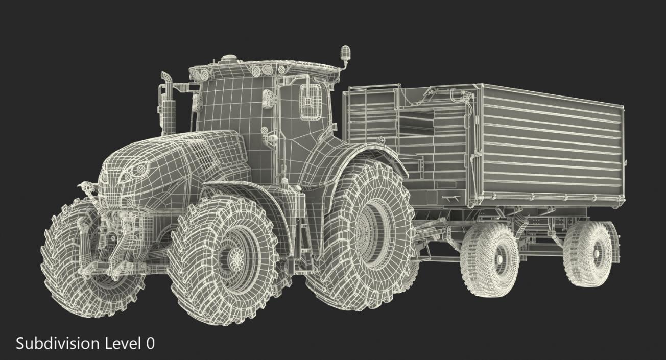 Tractor with Dump Trailer New 3D model