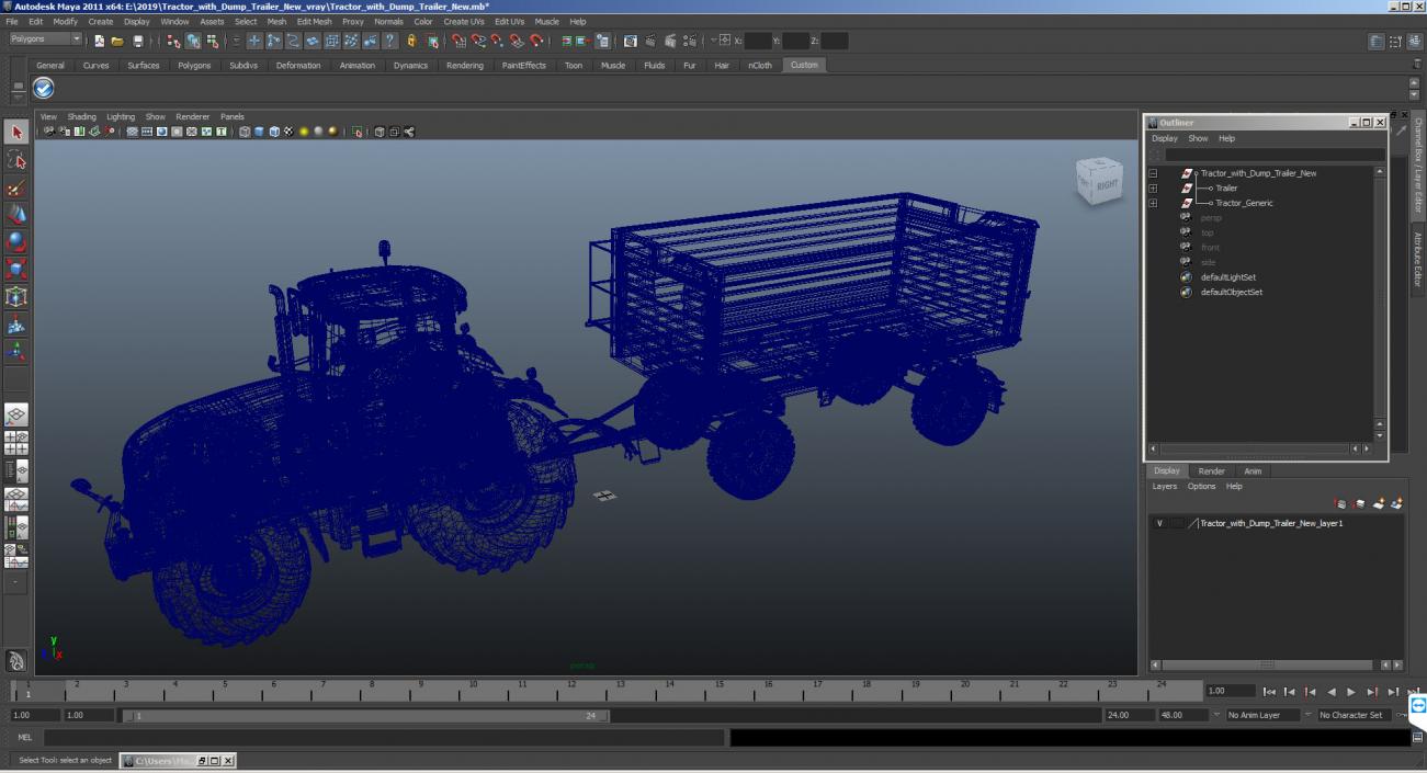 Tractor with Dump Trailer New 3D model