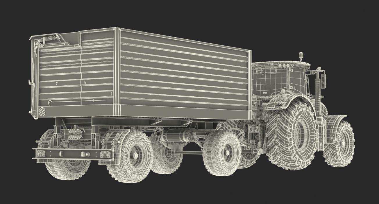 Tractor with Dump Trailer New 3D model