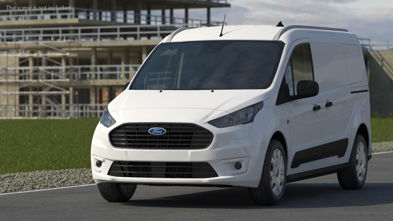 Ford Transit Connect Barn Doors White Rigged 3D model