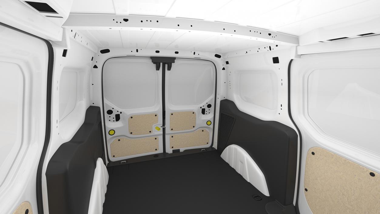 Ford Transit Connect Barn Doors White Rigged 3D model