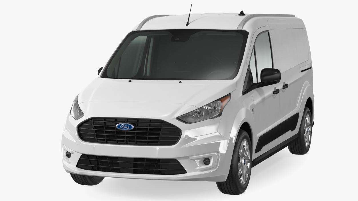 Ford Transit Connect Barn Doors White Rigged 3D model