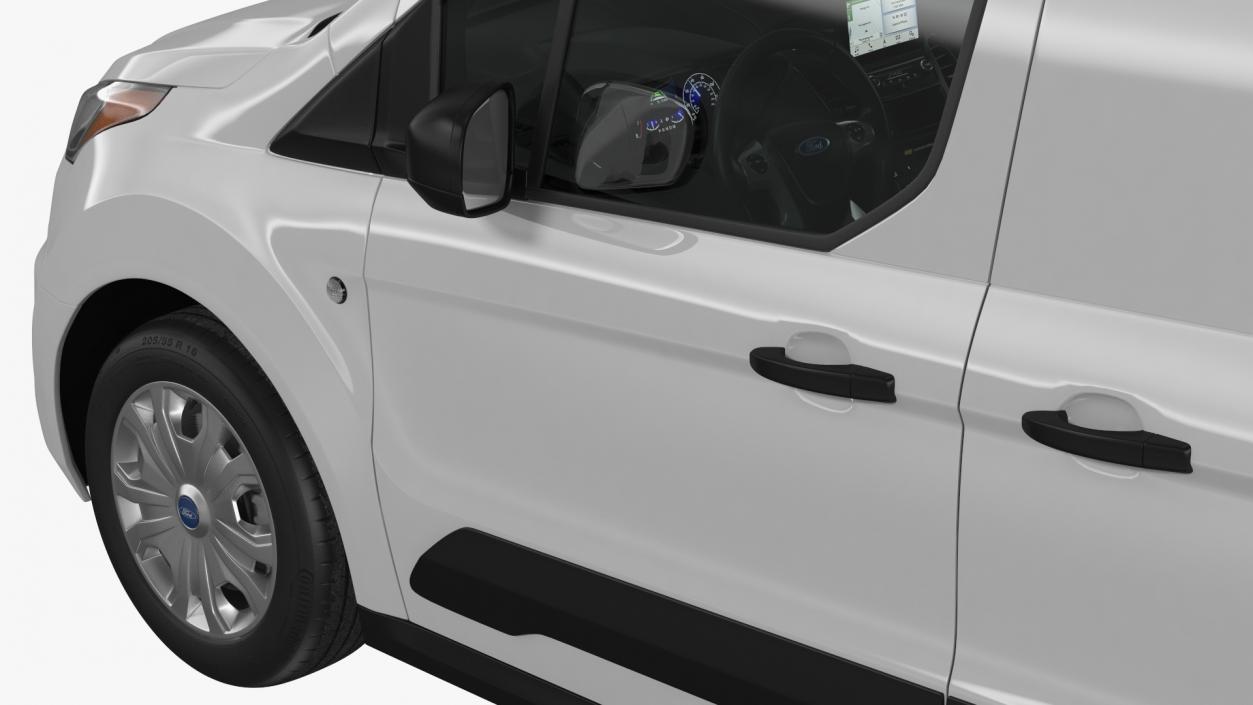 Ford Transit Connect Barn Doors White Rigged 3D model