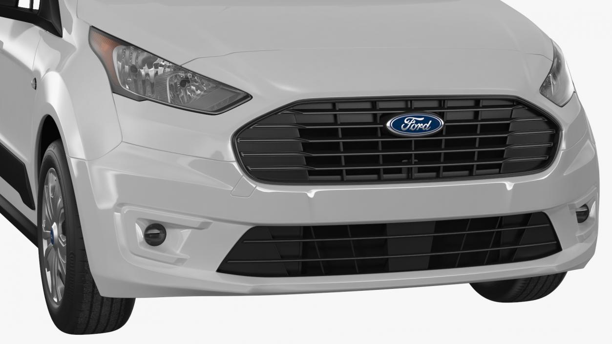 Ford Transit Connect Barn Doors White Rigged 3D model