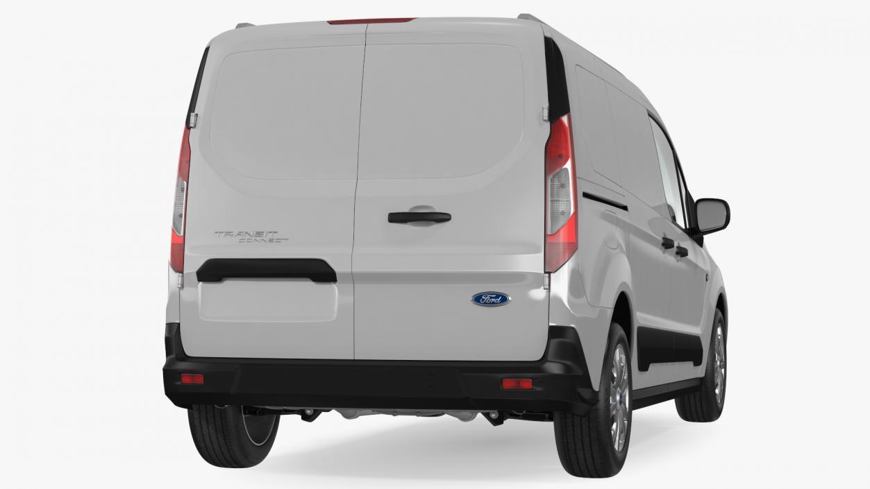 Ford Transit Connect Barn Doors White Rigged 3D model