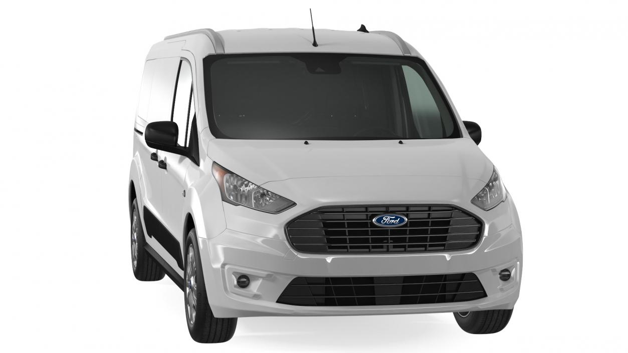 Ford Transit Connect Barn Doors White Rigged 3D model