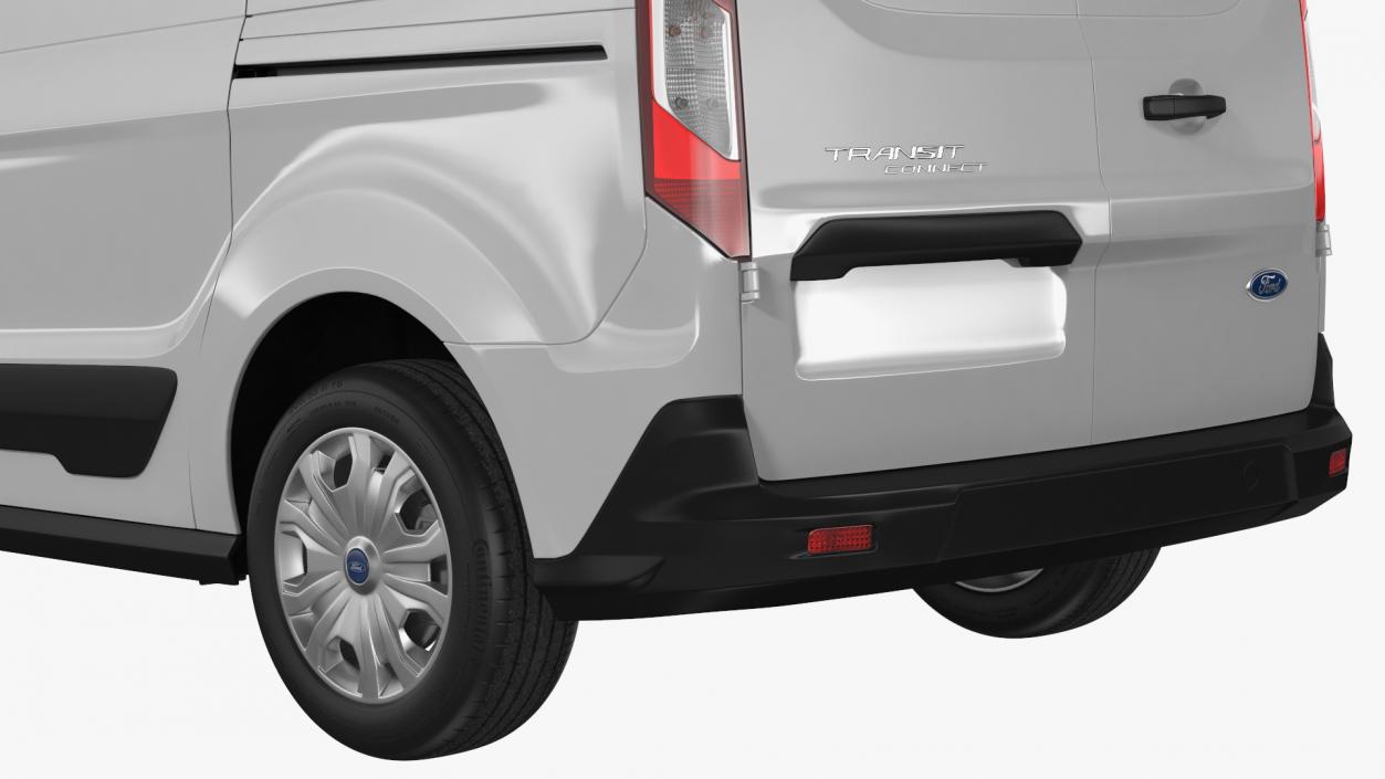 Ford Transit Connect Barn Doors White Rigged 3D model