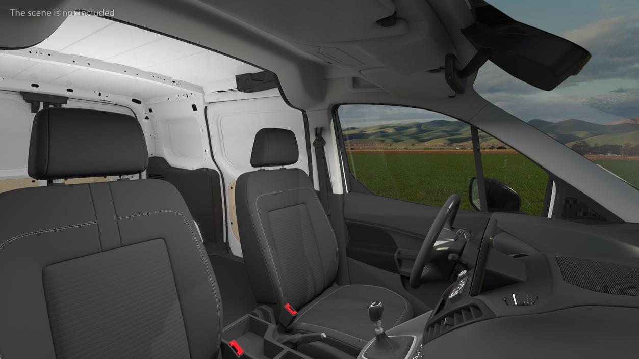 Ford Transit Connect Barn Doors White Rigged 3D model