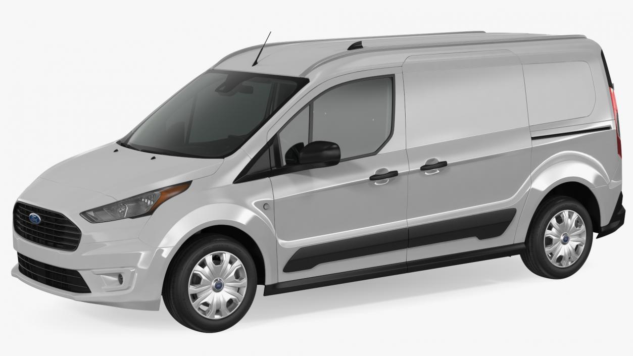 Ford Transit Connect Barn Doors White Rigged 3D model