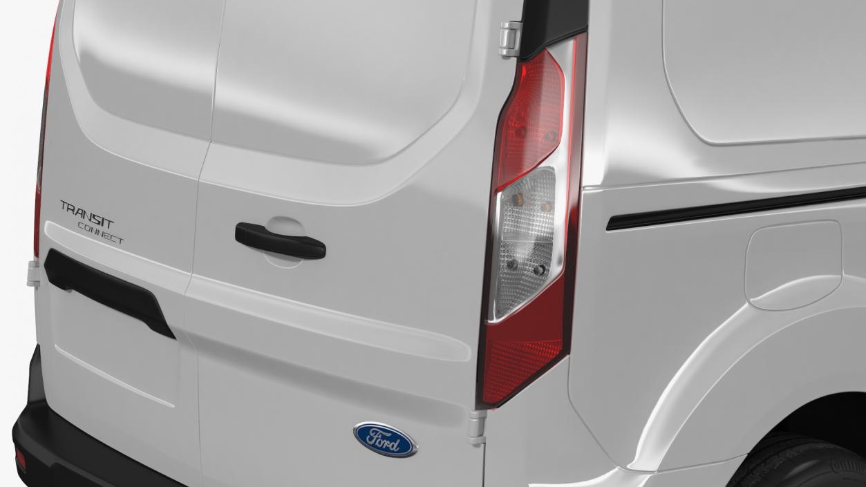 Ford Transit Connect Barn Doors White Rigged 3D model