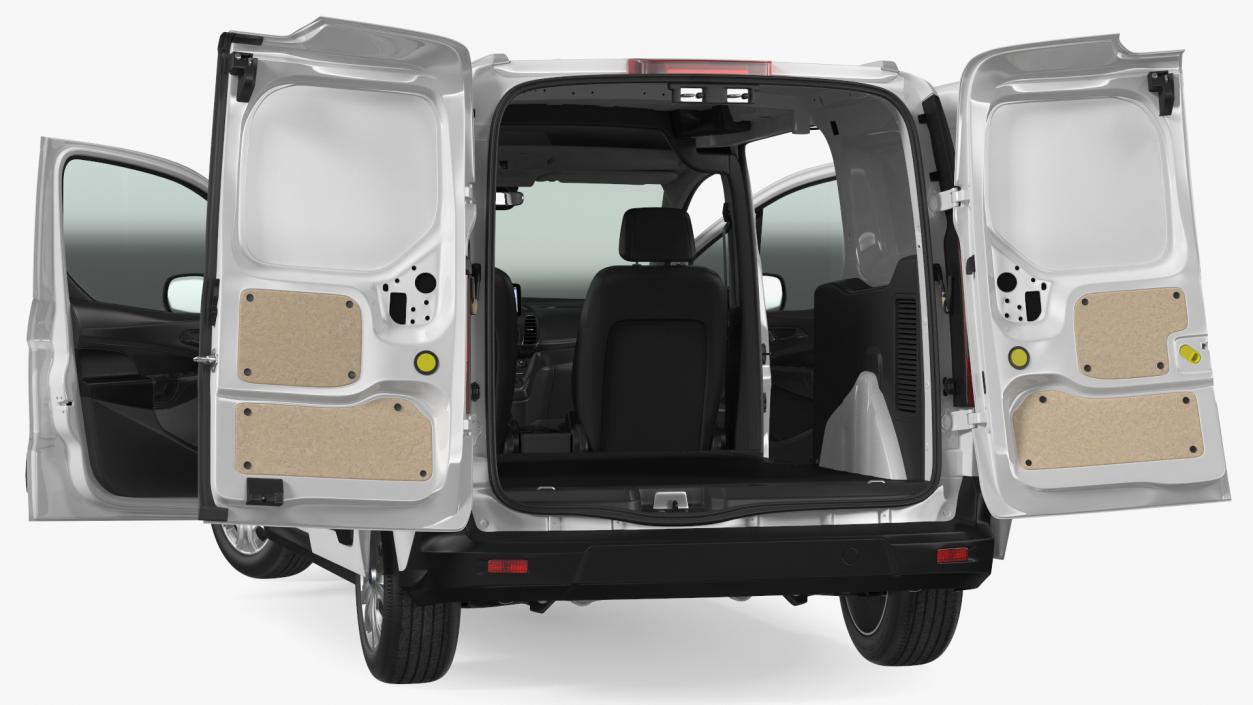 Ford Transit Connect Barn Doors White Rigged 3D model