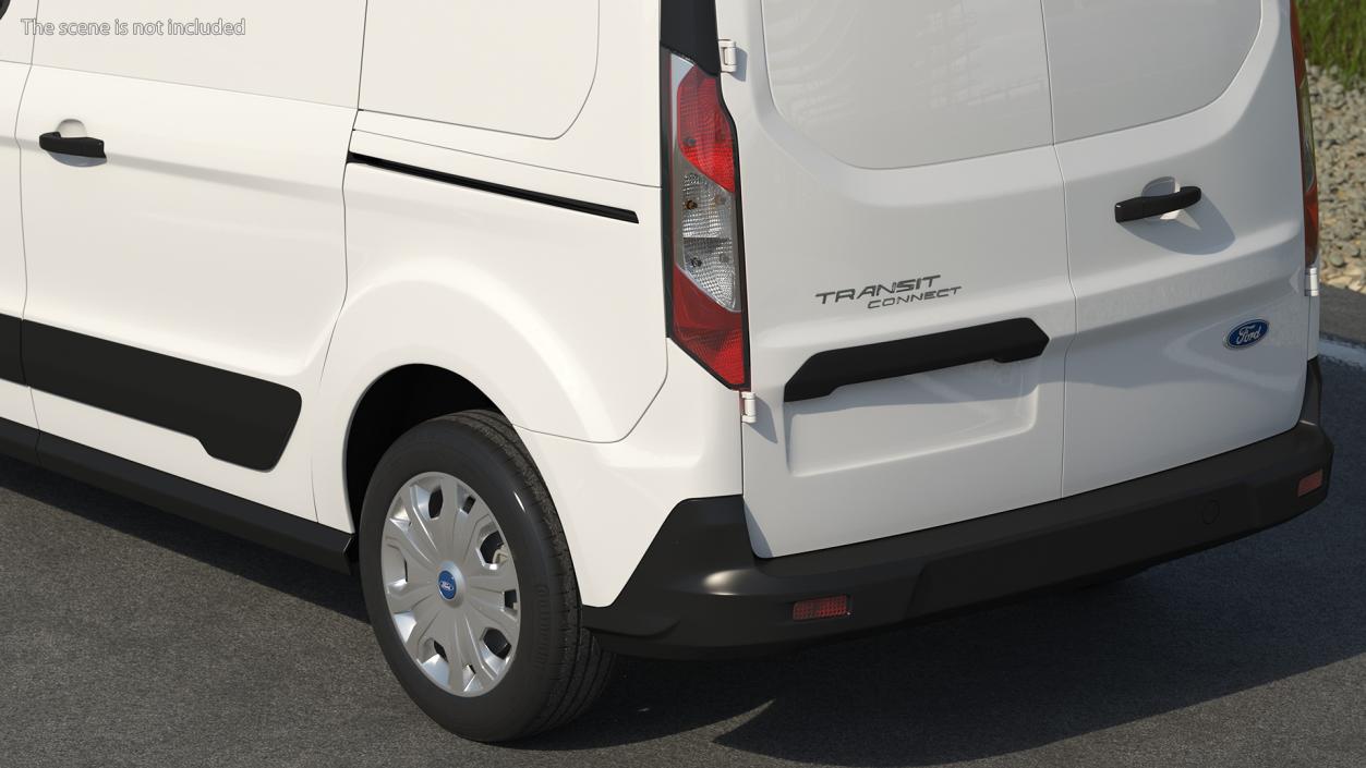 Ford Transit Connect Barn Doors White Rigged 3D model