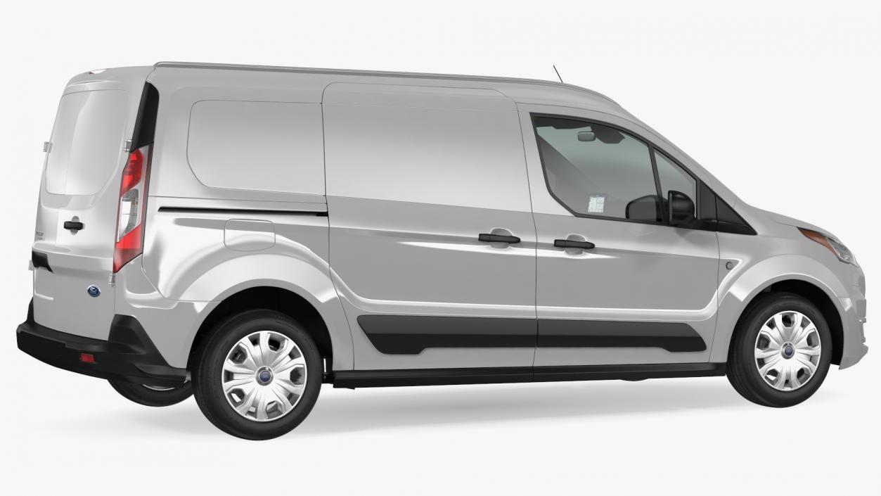 Ford Transit Connect Barn Doors White Rigged 3D model