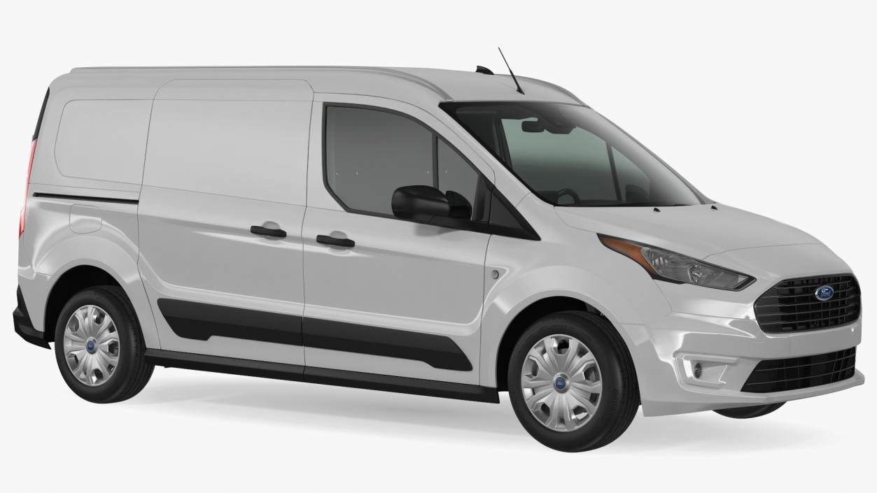 Ford Transit Connect Barn Doors White Rigged 3D model