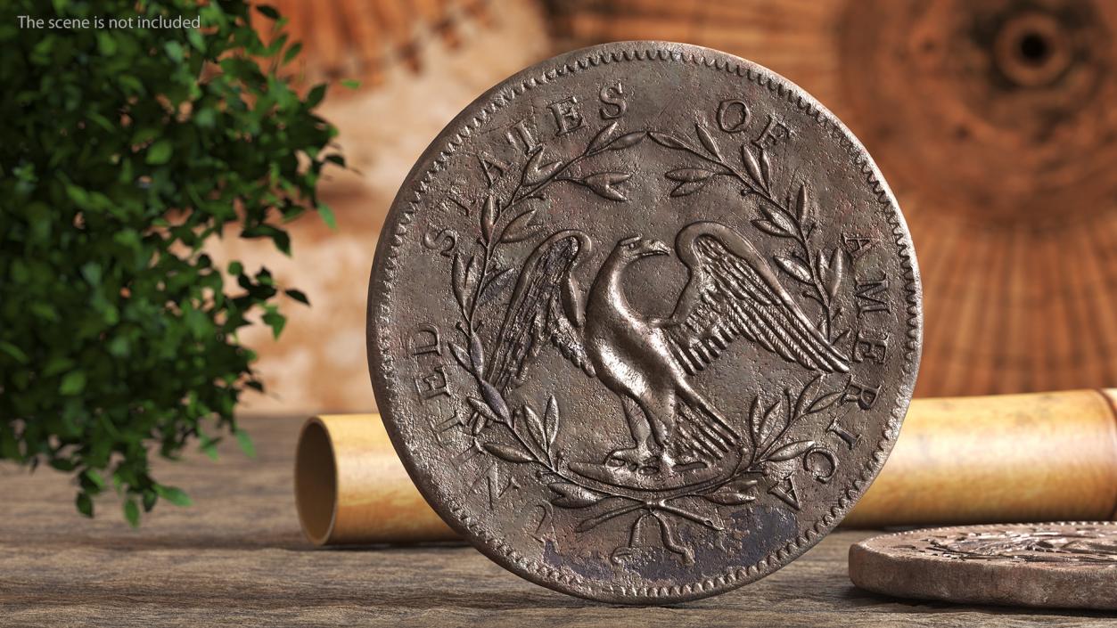 3D Flowing Hair Silver Dollar Coin 1794