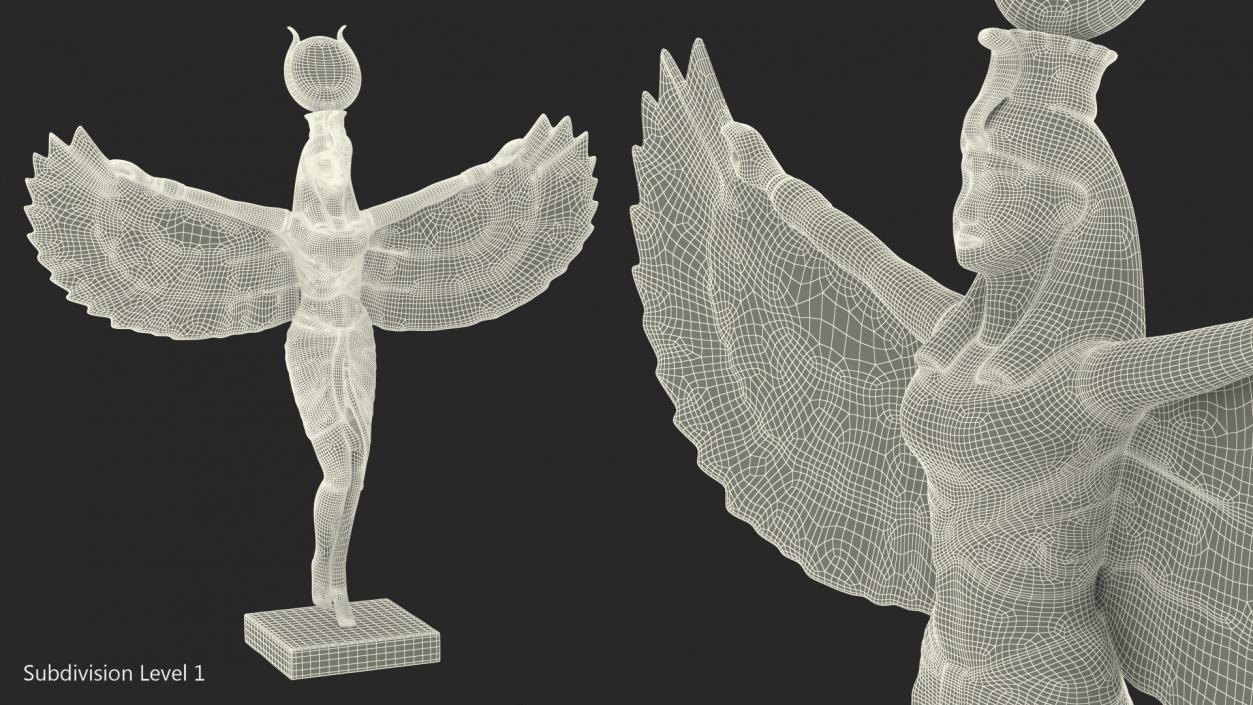 3D Isis Ancient Egyptian Goddess Statue