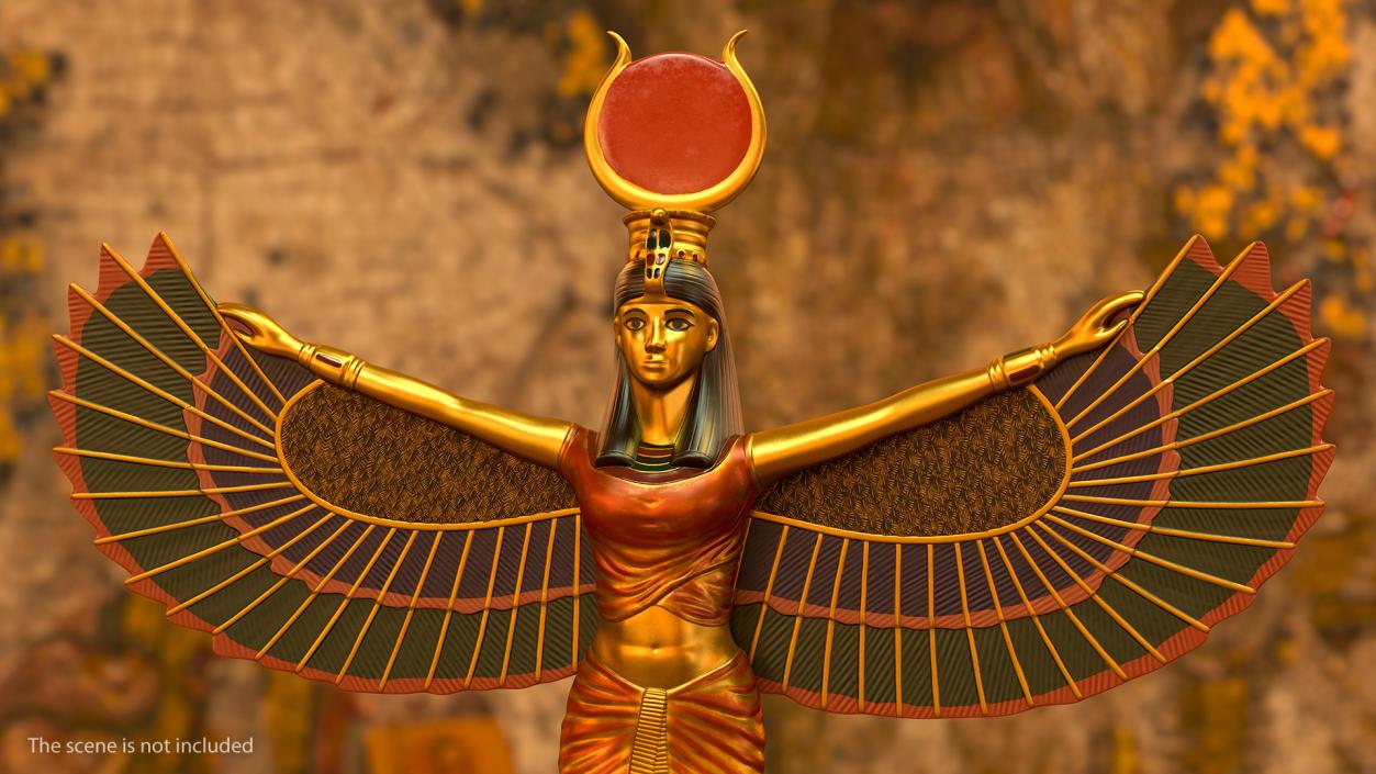 3D Isis Ancient Egyptian Goddess Statue