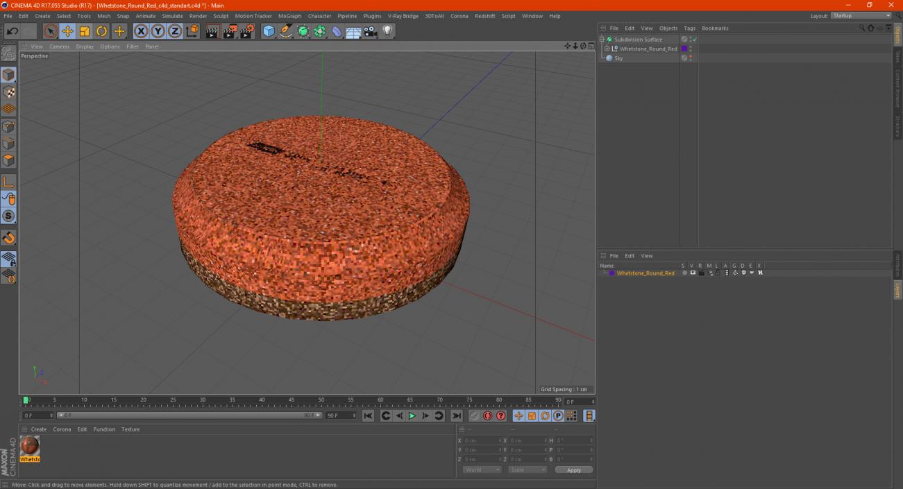 Whetstone Round Red 3D model