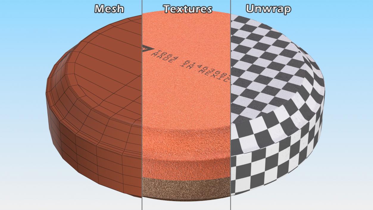 Whetstone Round Red 3D model