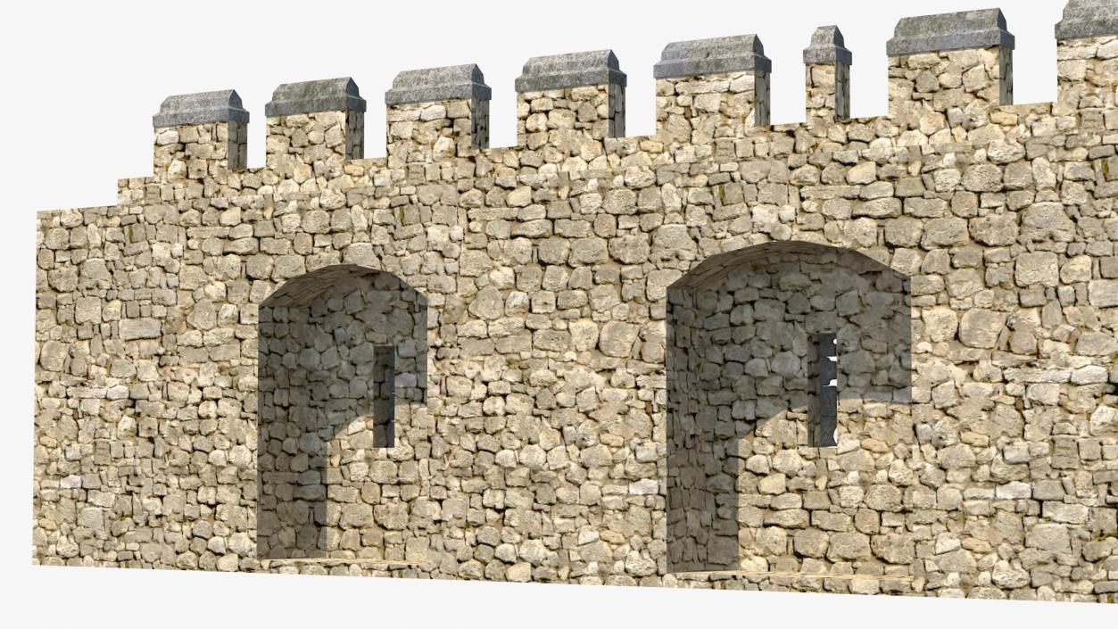 3D model Wide Stone Wall