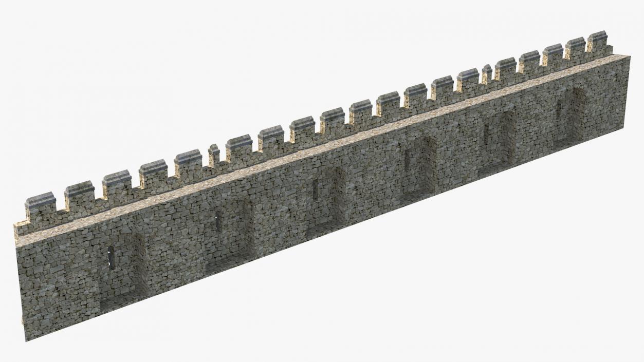 3D model Wide Stone Wall