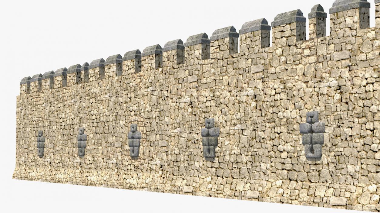 3D model Wide Stone Wall