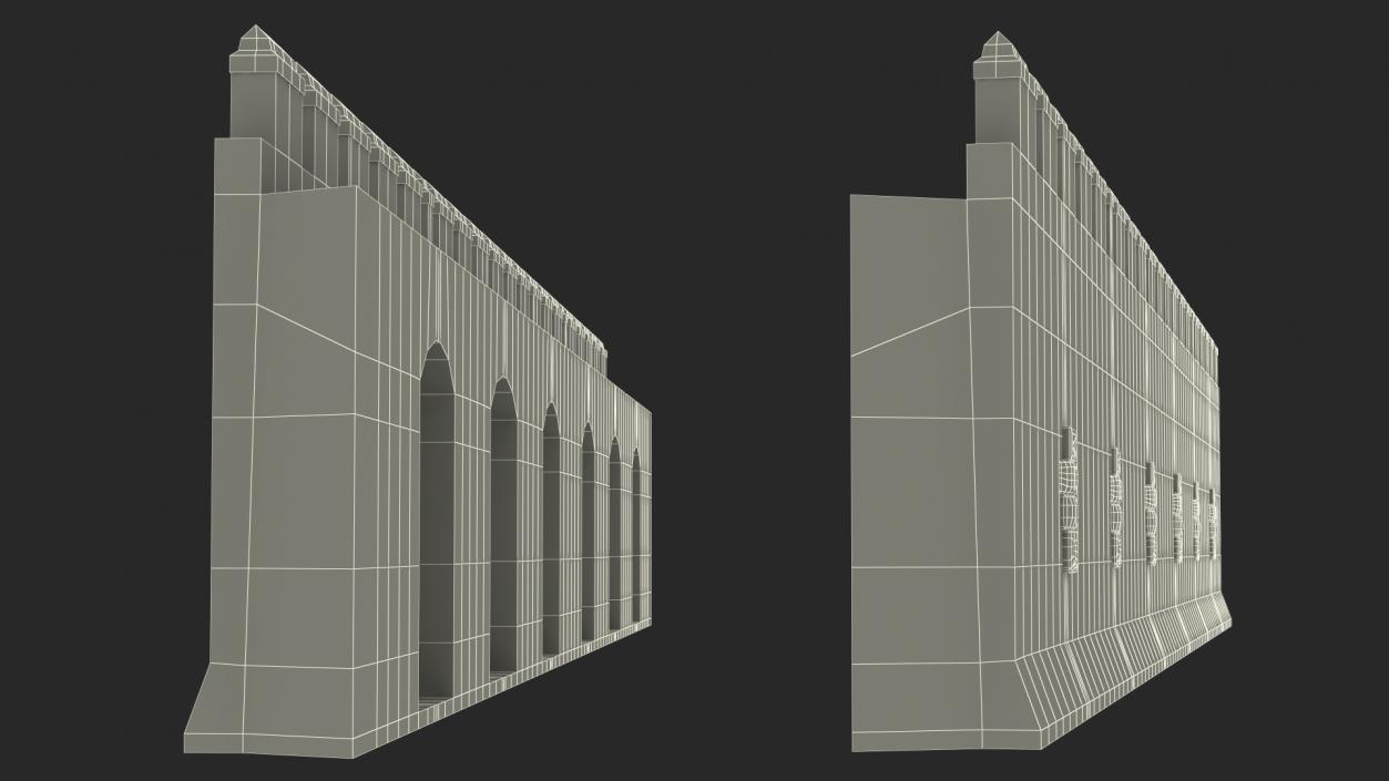 3D model Wide Stone Wall