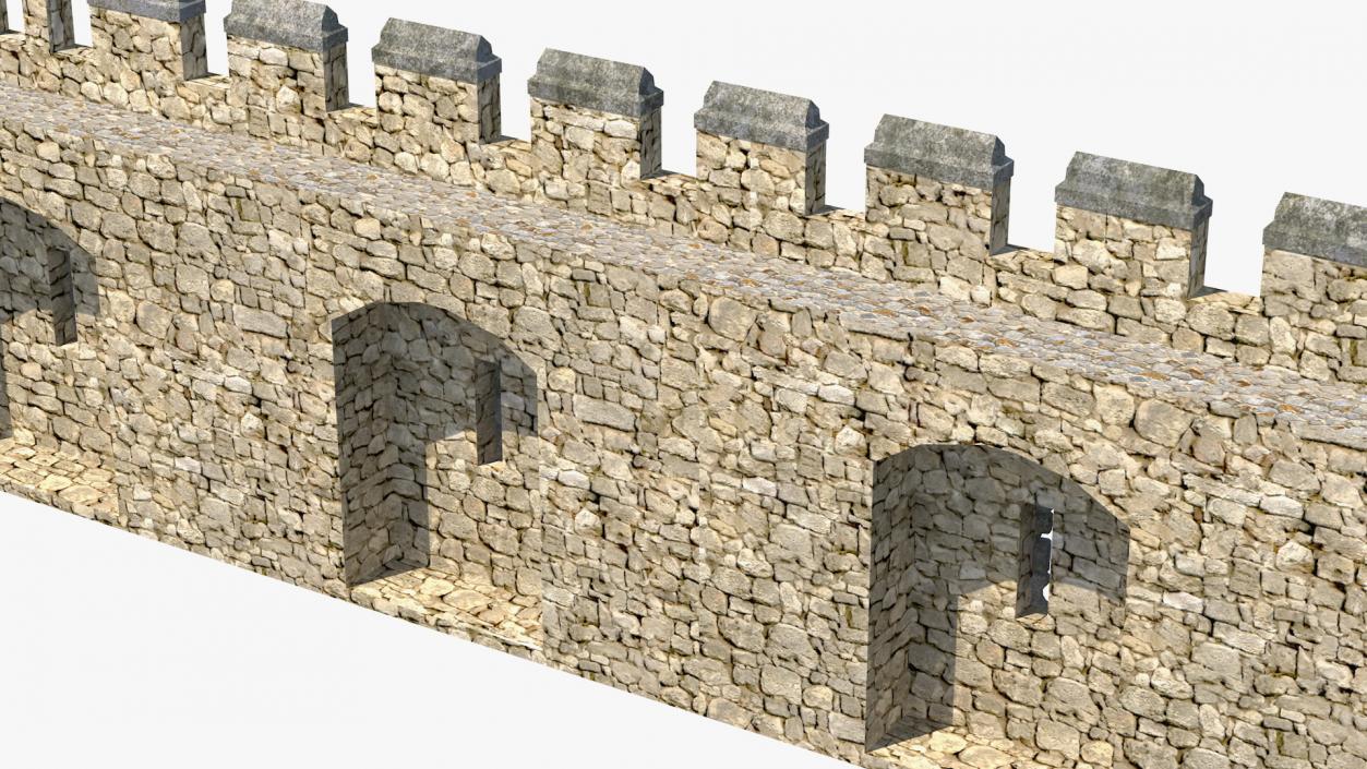 3D model Wide Stone Wall