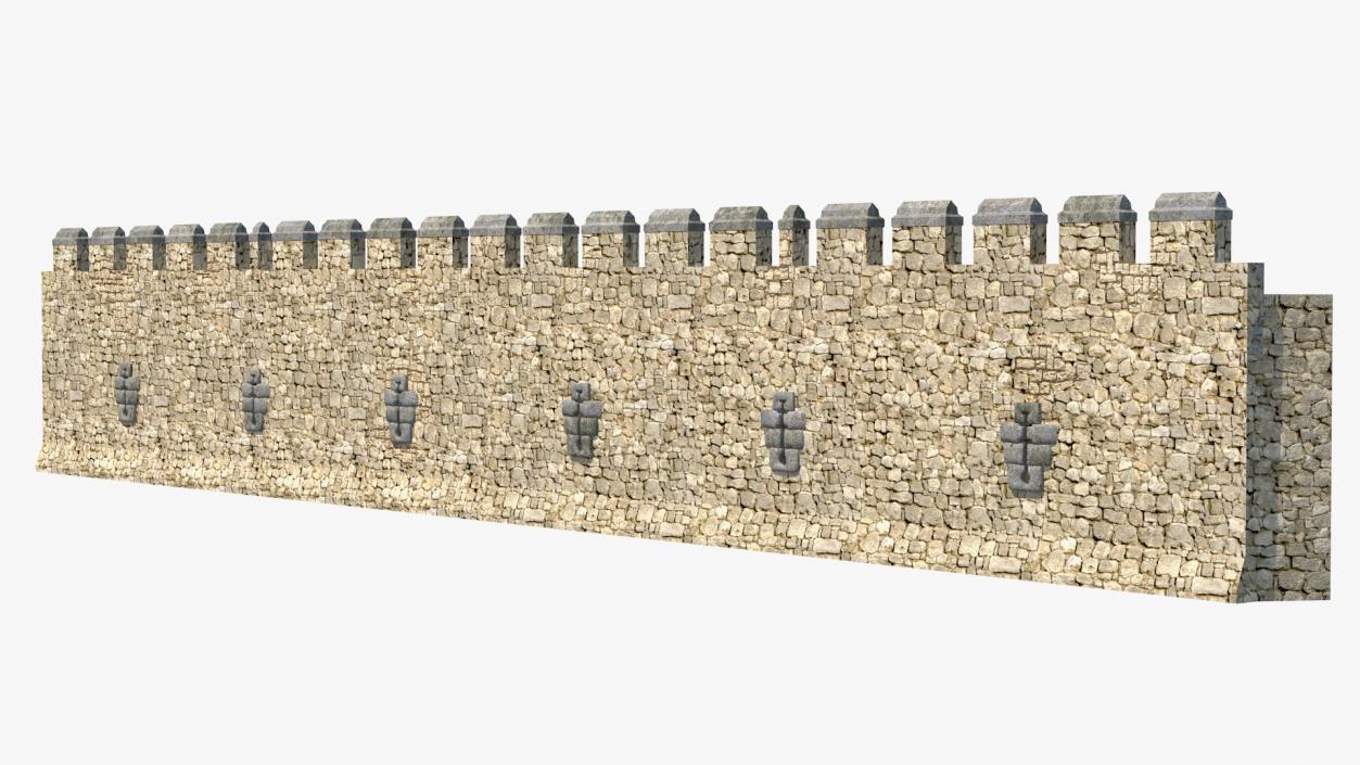 3D model Wide Stone Wall