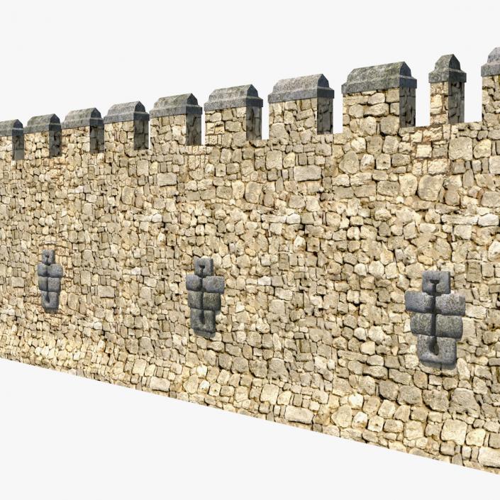 3D model Wide Stone Wall