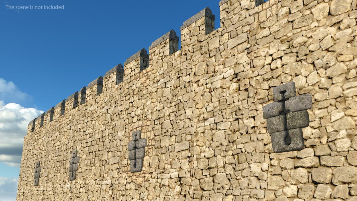 3D model Wide Stone Wall