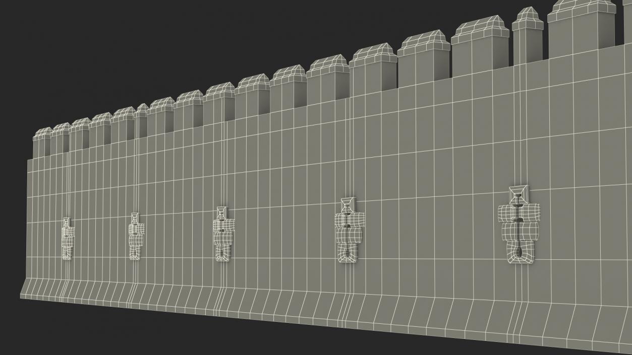 3D model Wide Stone Wall