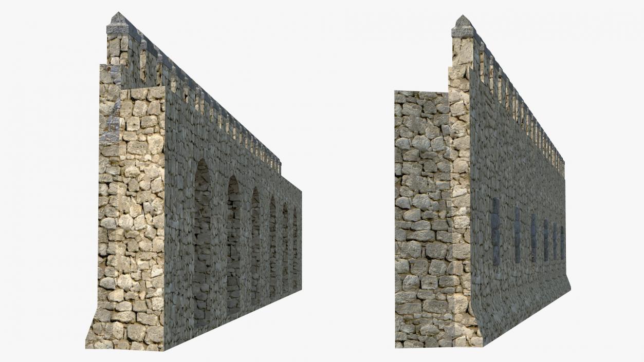 3D model Wide Stone Wall