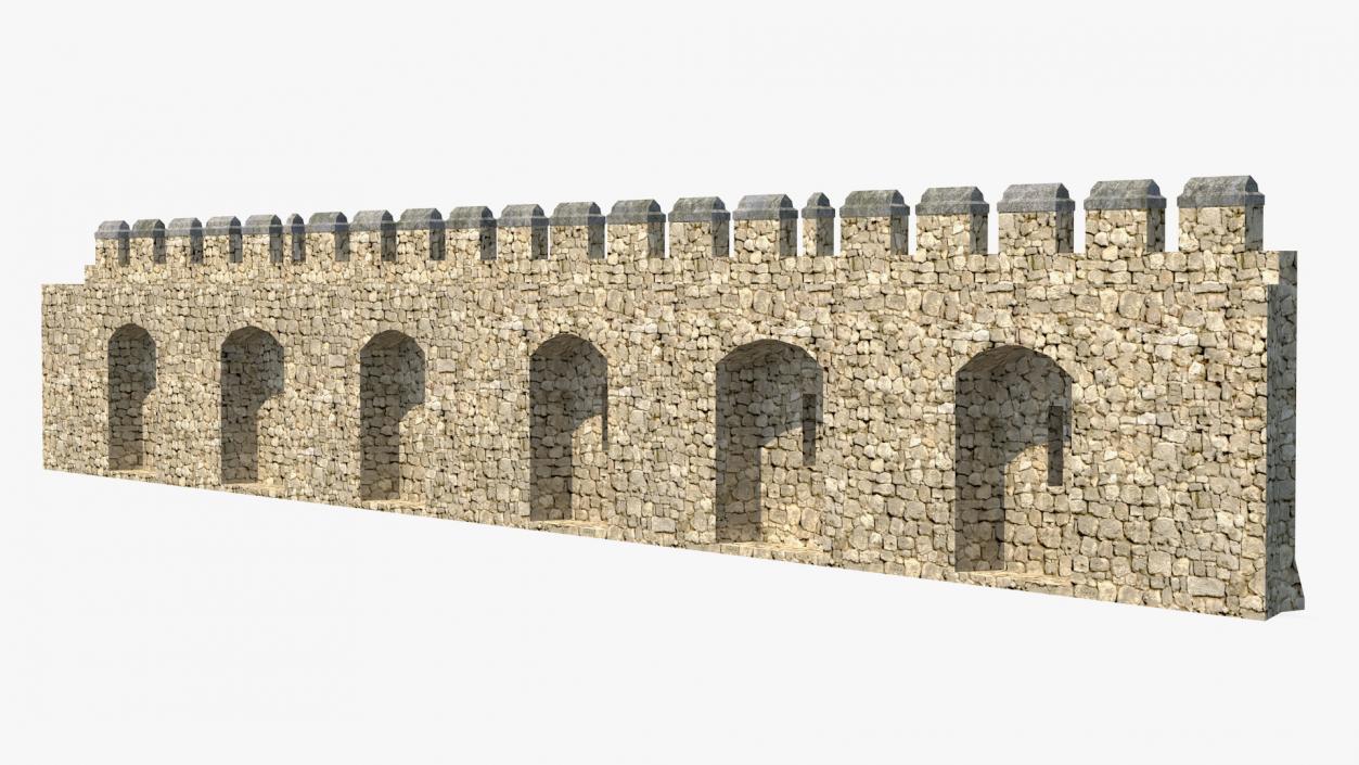 3D model Wide Stone Wall