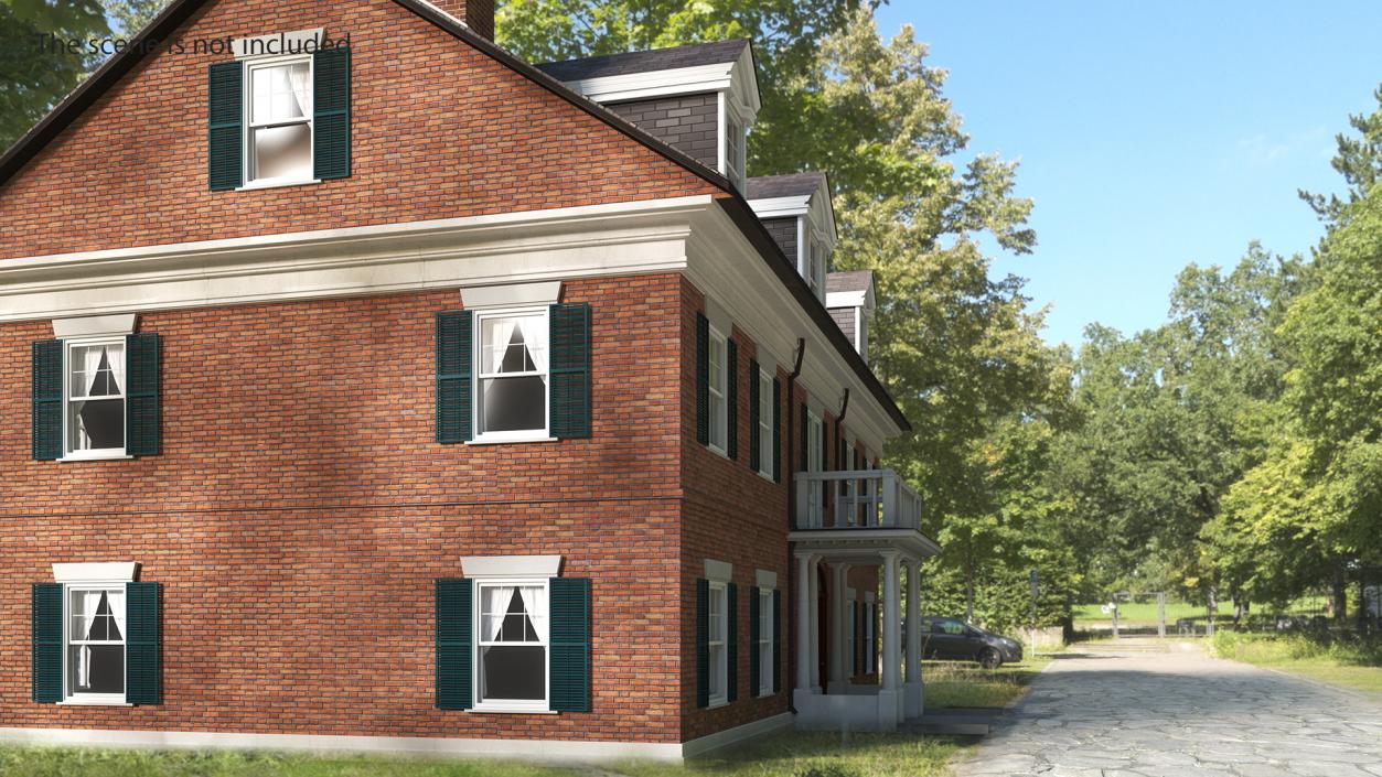 Classic Two-Story Brick House 3D model