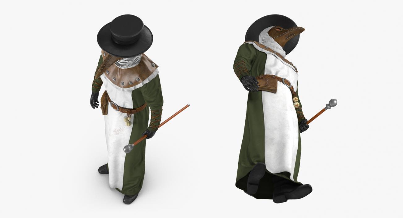 Plague Doctor Standing Pose 3D