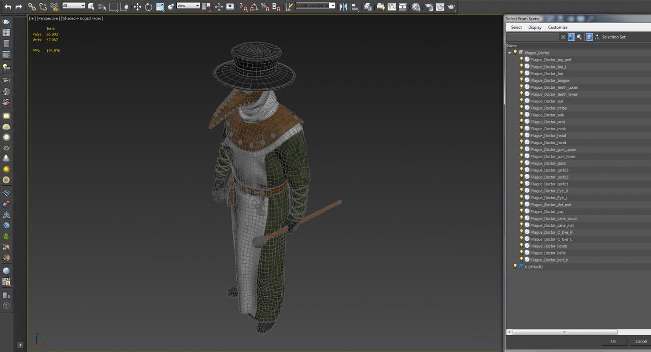 Plague Doctor Standing Pose 3D