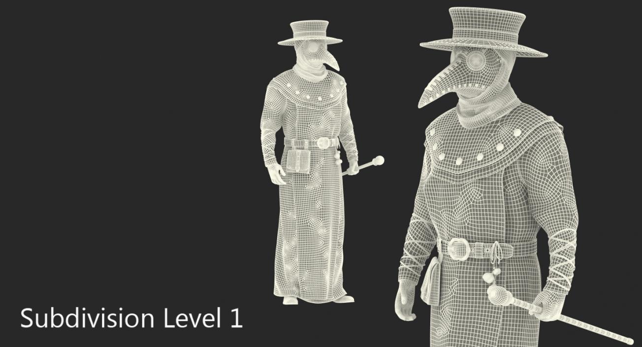 Plague Doctor Standing Pose 3D