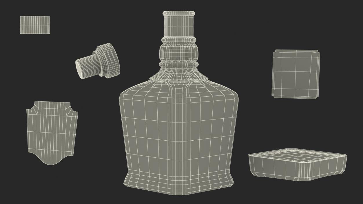 Open Bottle of Whiskey Jack Daniels Single Barrel 3D model