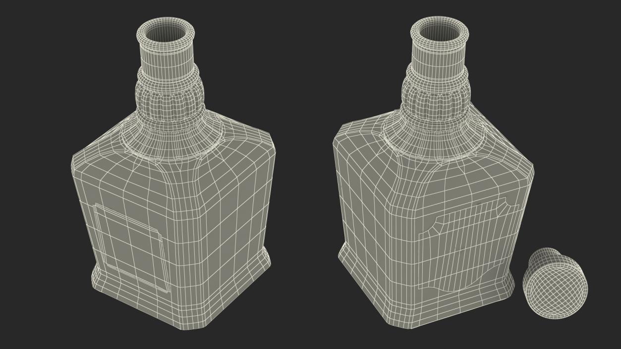 Open Bottle of Whiskey Jack Daniels Single Barrel 3D model