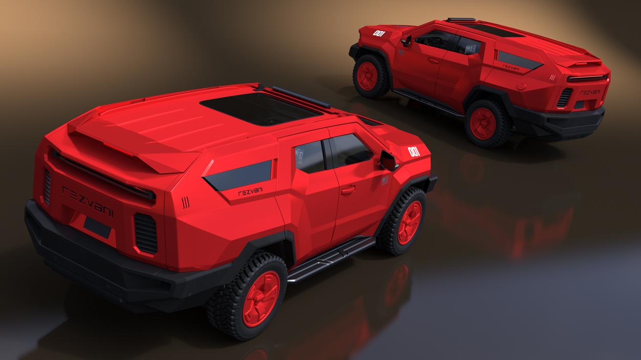 3D Armored SUV 2024 Rezvani Vengeance Red model